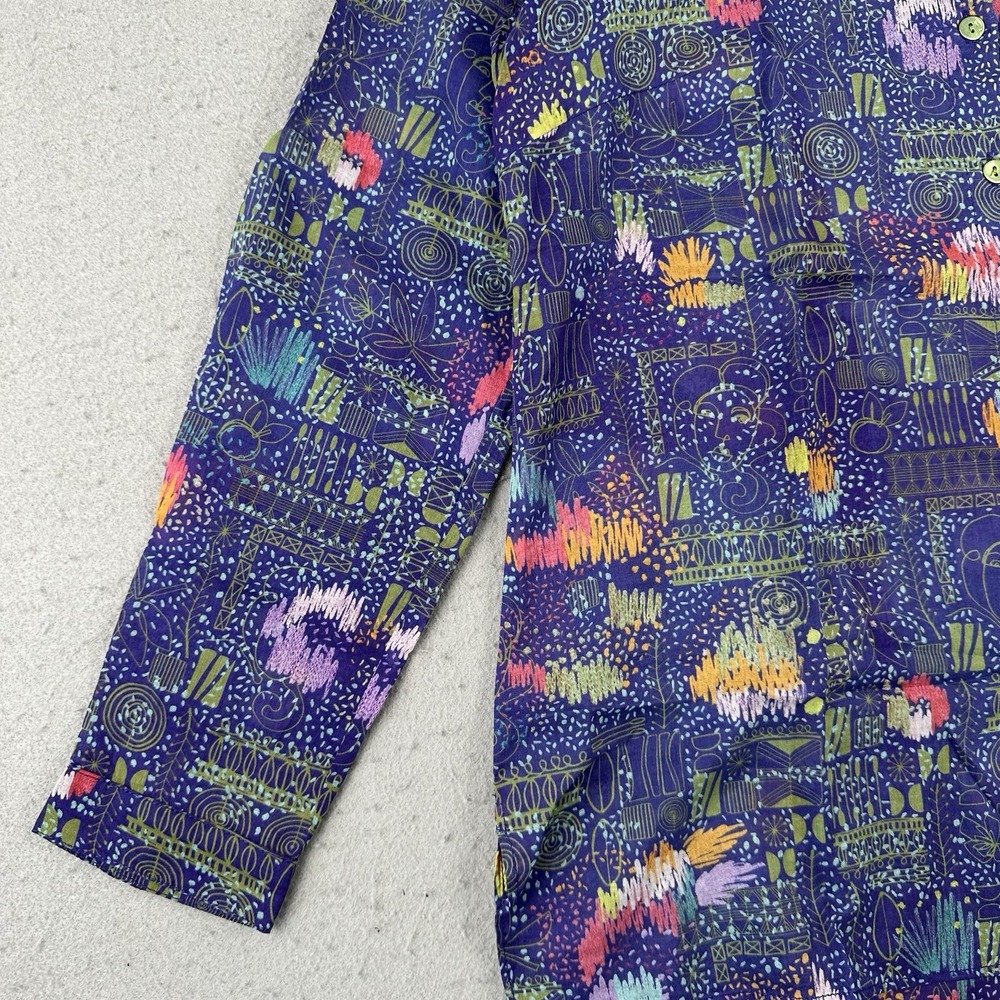 Catherine Andre Button Up Shirt 38 Purple‎ Art To Wear Lightweight Palette - Picture 5 of 16